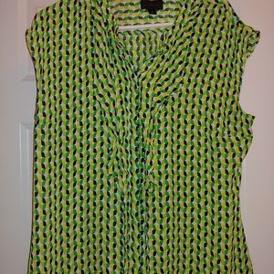 Green and black blouse